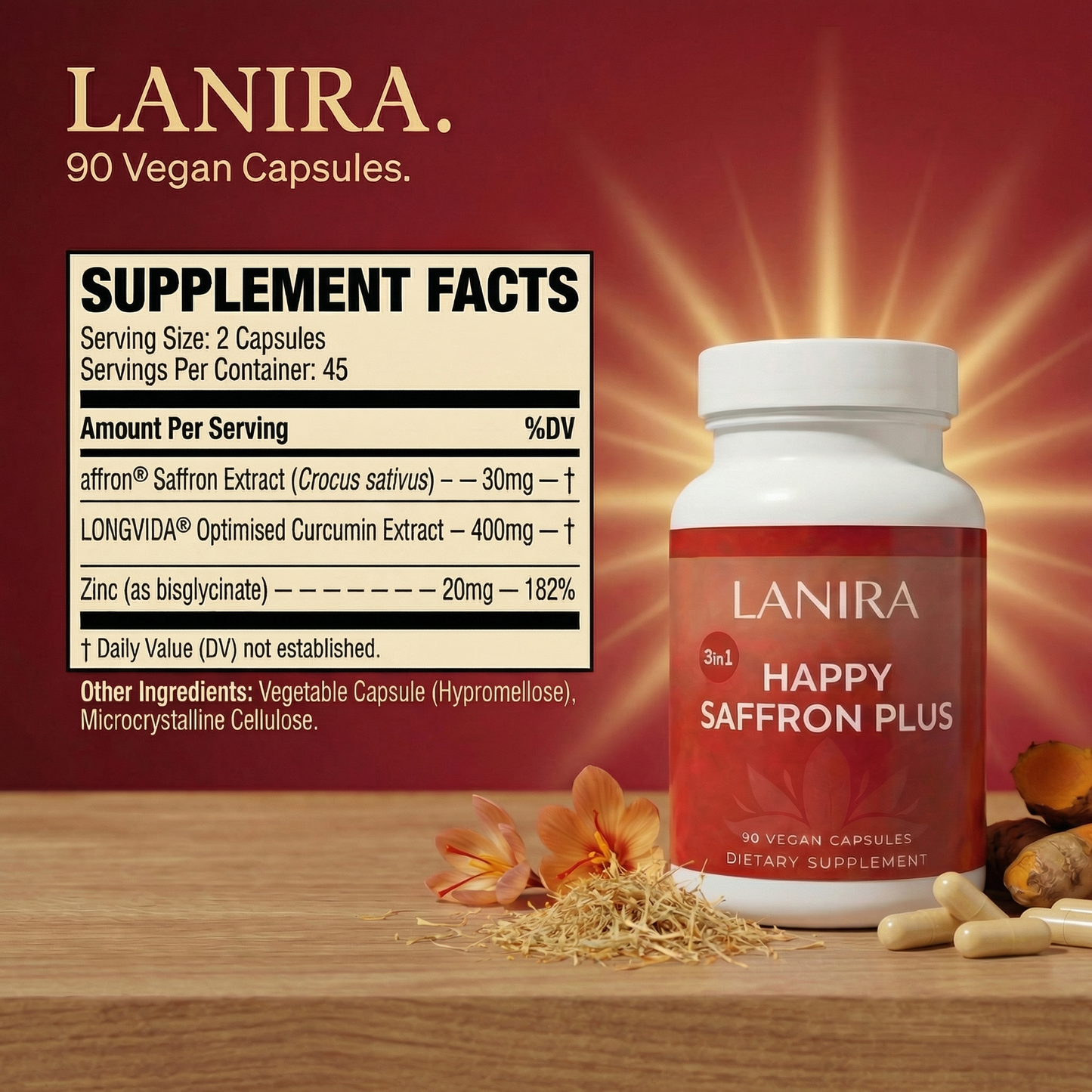 Lanira™ ⎻ Clinical Grade Saffron Plus For Calm Restoration