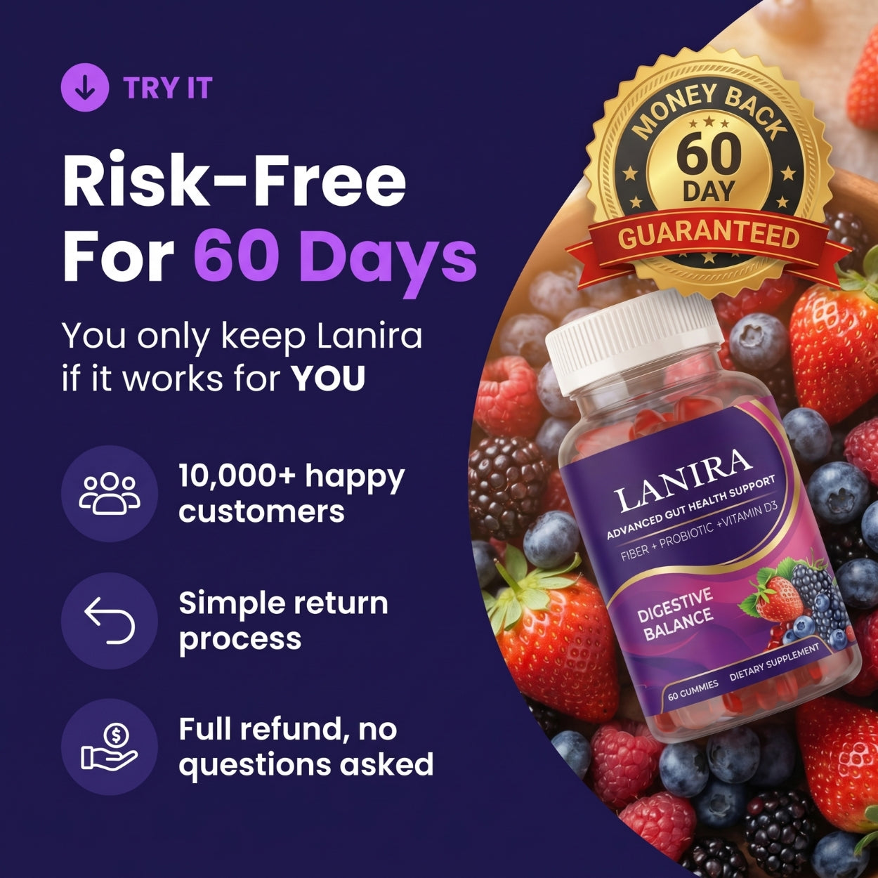 Advanced Gut Health Support Gummies By Lanira™