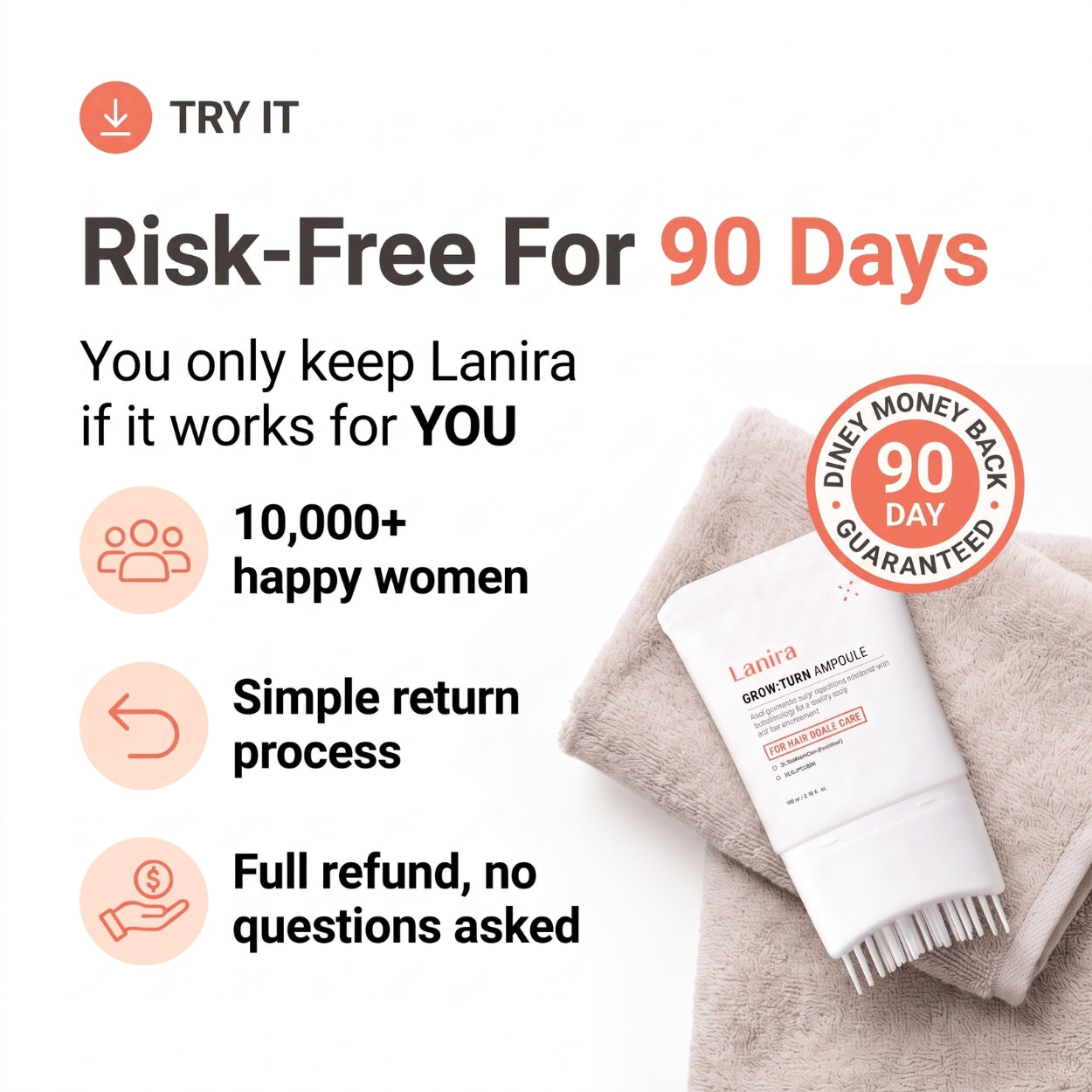 Lanira Hair Revival Serum With Built-In Brush