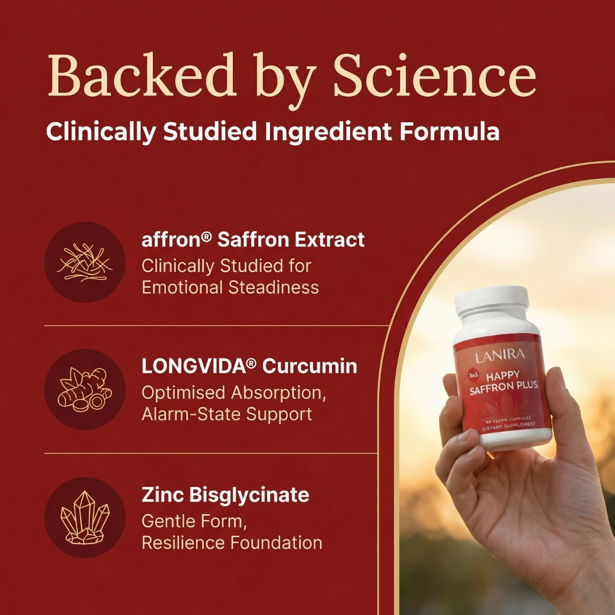Lanira™ ⎻ Clinical Grade Saffron Plus For Calm Restoration