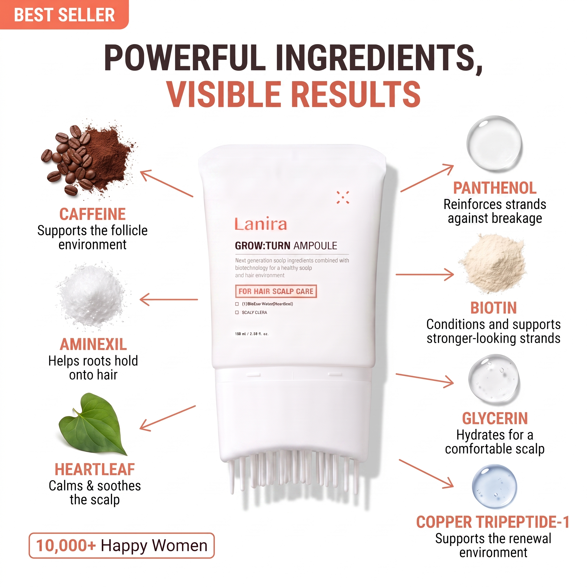 Lanira Hair Revival Serum With Built-In Brush